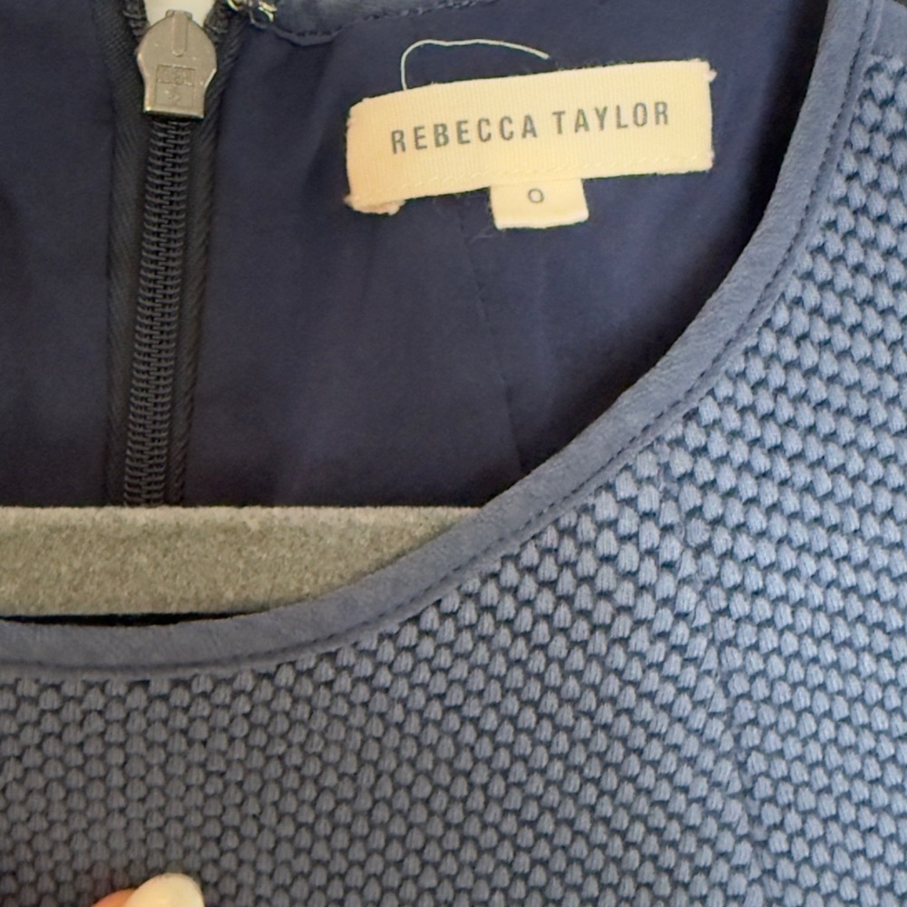 Rebecca Taylor Textured Navy Dress - Picture 2 of 4